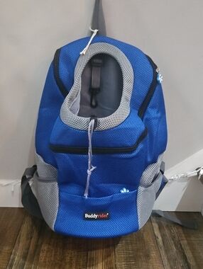 BuddyRider  Blue Gray Pet Backpack Carrier